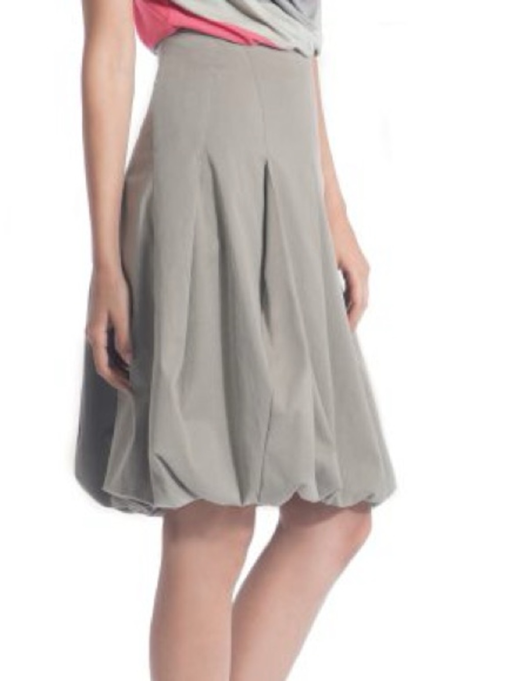 Ronen Chen Cashew Pleated Bubble Hem Skirt